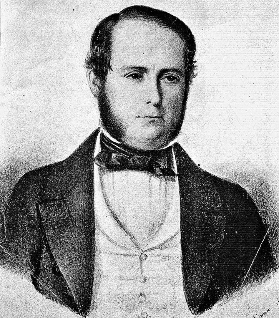 SALUSTIANO ZAVALÍA. El constituyente del 53, retratado en un dibujo de Ignacio Baz. 