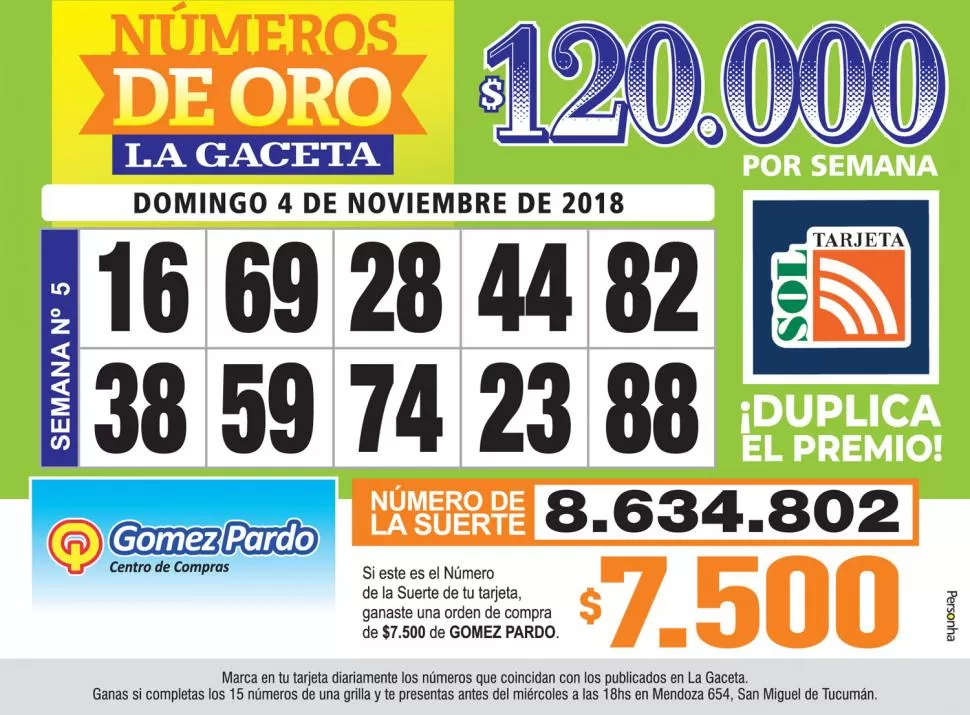 Los Números de Oro de LA GACETA