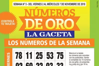 La grilla completa de los Números de Oro de LA GACETA