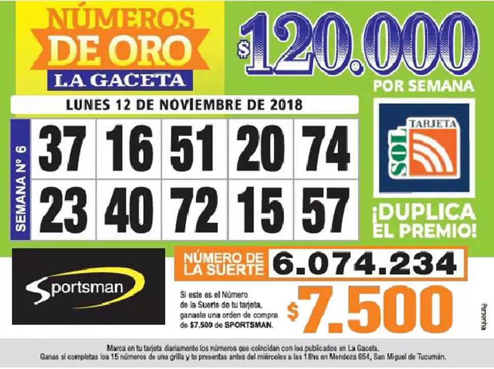 Los Números de Oro de LA GACETA