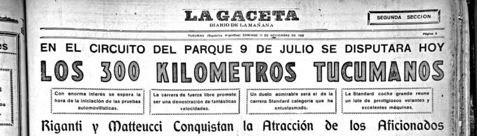 ANUNCIO. LA GACETA le dio una gran cobertura a la competencia que generó gran expectativa entre los tucumanos interesados en el automovilismo. 