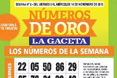 Controlá tu tarjeta: la grilla completa de los Números de Oro