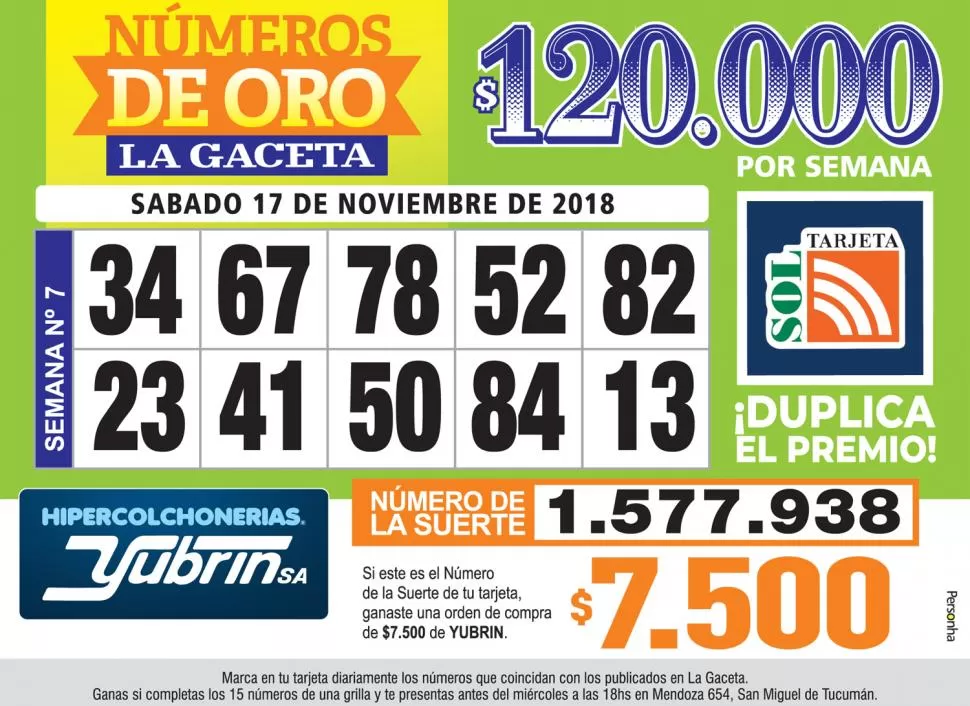 Los Números de Oro de LA GACETA