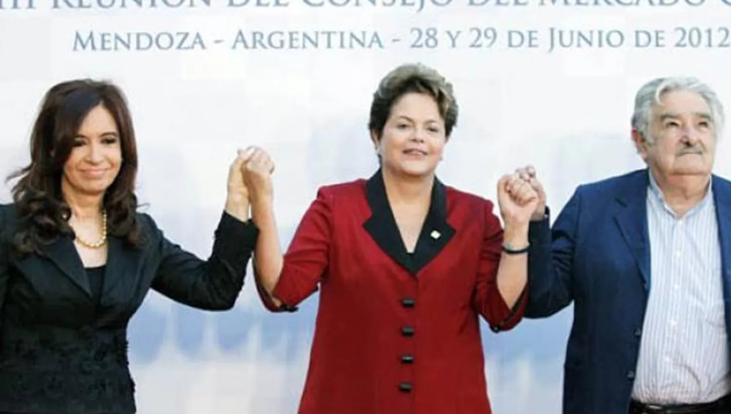 Cristina Kirchner, Dilma Roussef y José Mujica.