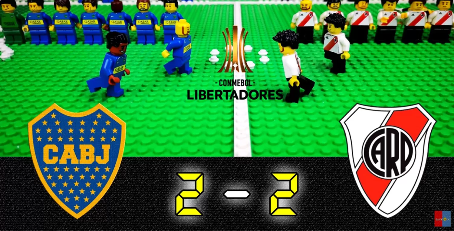 IMPERDIBLE. La final entre Boca y River, recreada con Lego.