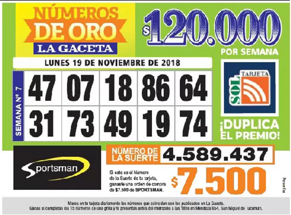 Los Números de Oro de LA GACETA