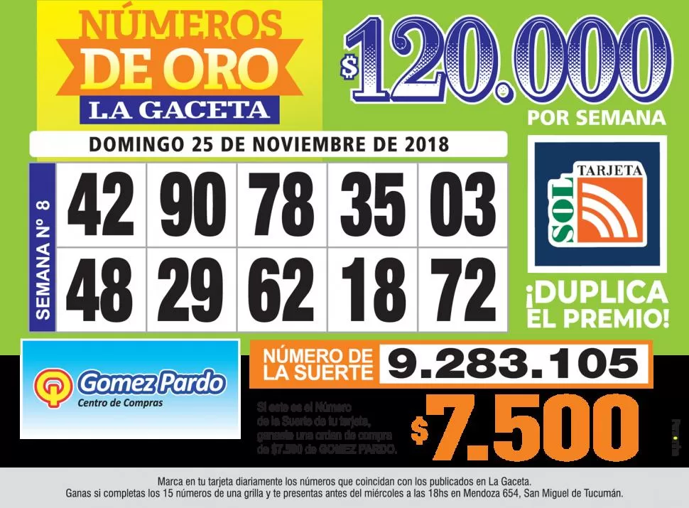 Los Números de Oro de LA GACETA