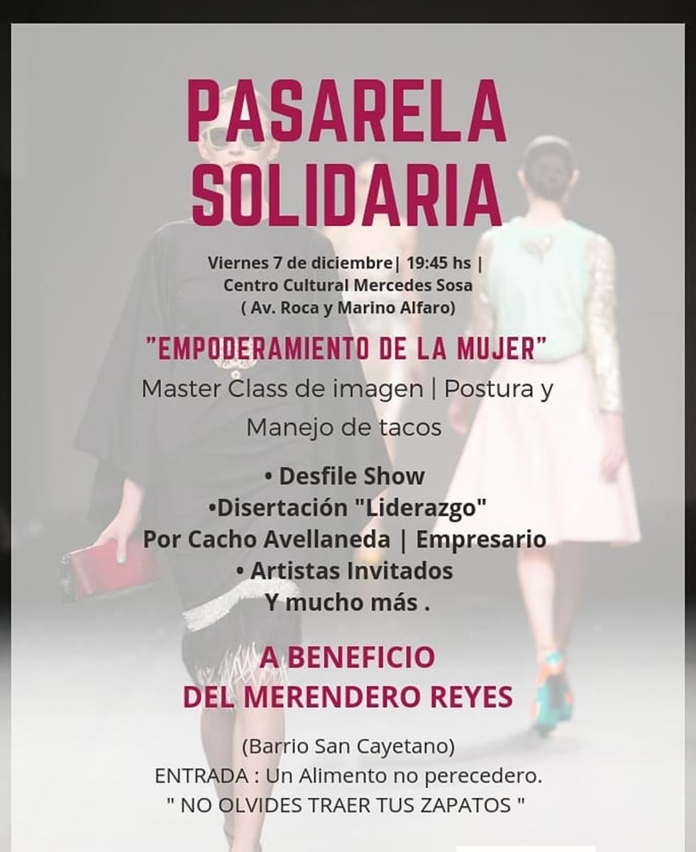 PASARELA SOLIDARIA. Un evento a beneficio del merendero de San Cayetano.