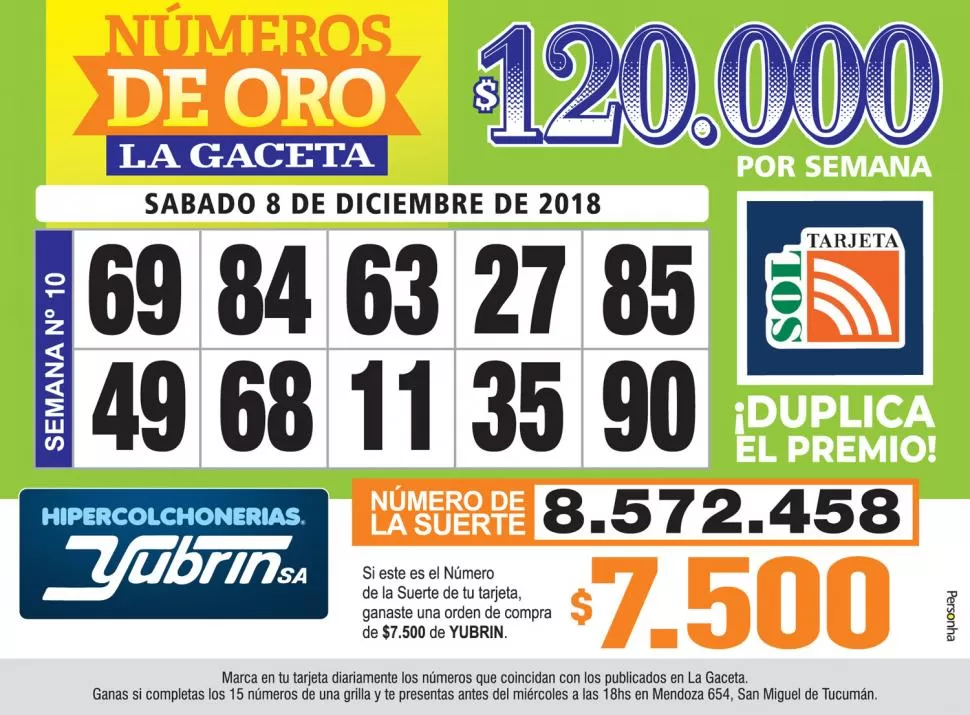 Los Números de Oro de LA GACETA