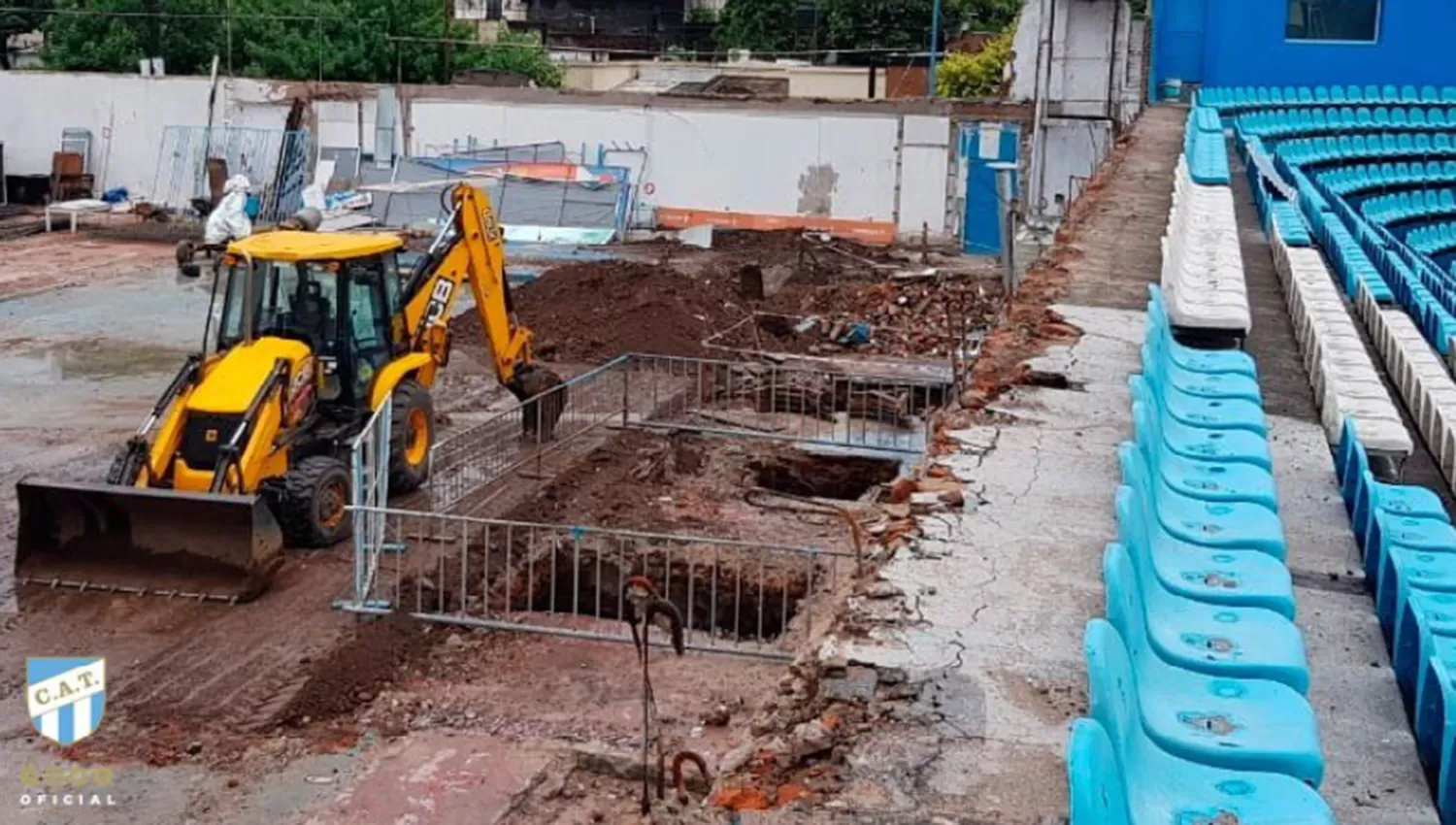 SE AGRANDA. Atlético comenzó la construcción de dos nuevos sectores. FOTO TOMADA DE @ATOficial