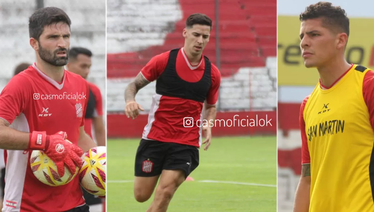 LOS PRIMEROS. Fernández, Menéndez y Benítez ensayaron junto a sus nuevos compañeros.