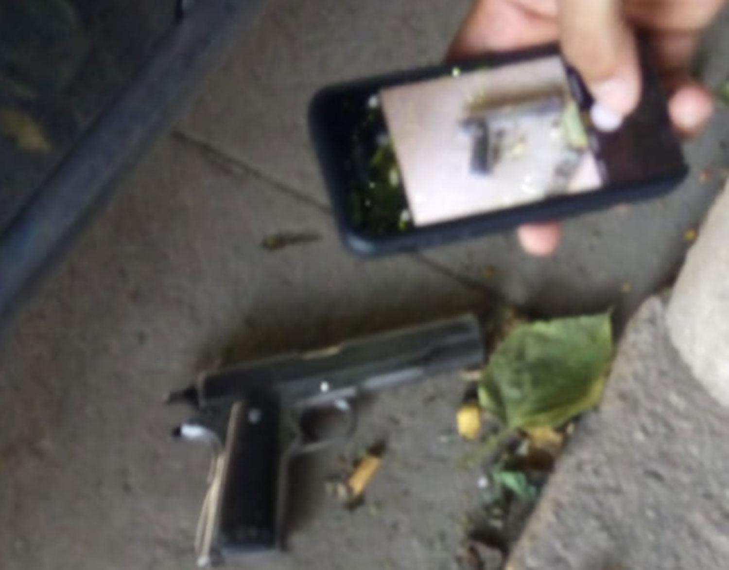 El arma secuestrada.