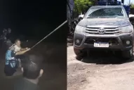 El dramático rescate de los ocupantes de una camioneta que fue arrastrada por el agua