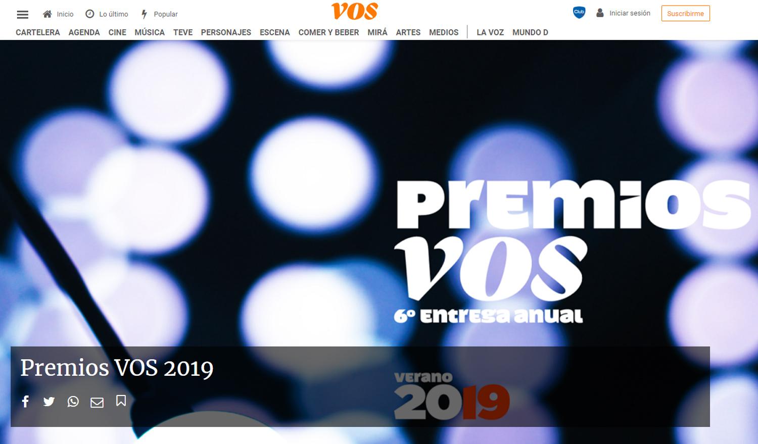 PREMIOS VOS. Cómo votar.