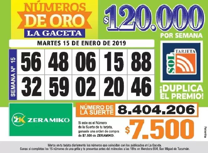 Los Números de Oro de LA GACETA