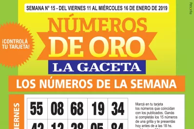 La grilla completa de los Números de Oro de LA GACETA