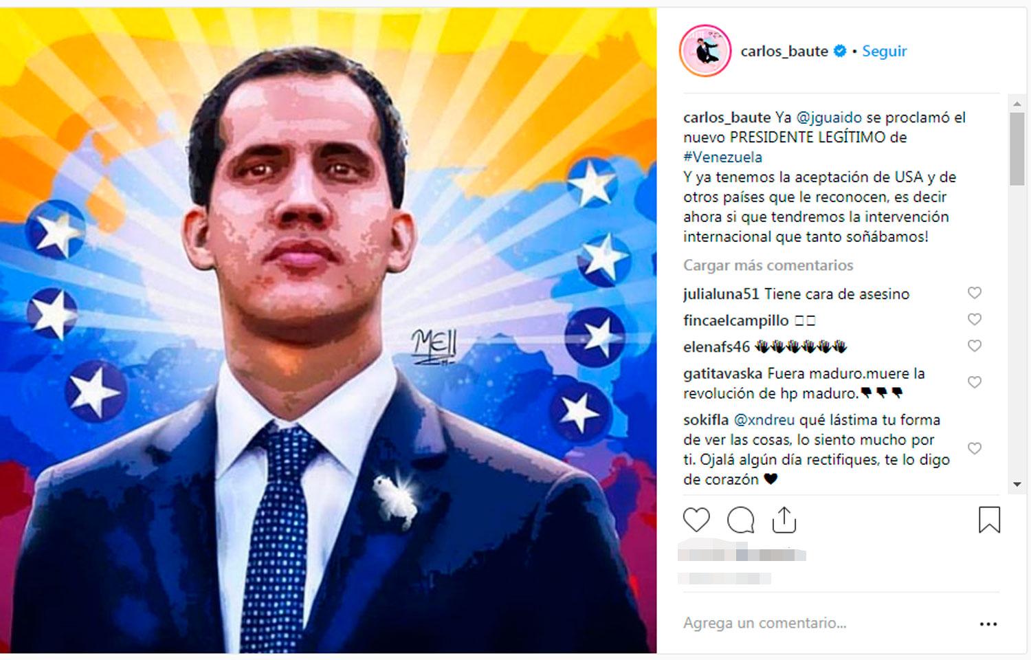 Montaner, Edgar Ramírez y Miguel Bosé: los famosos que apoyan a Guaidó