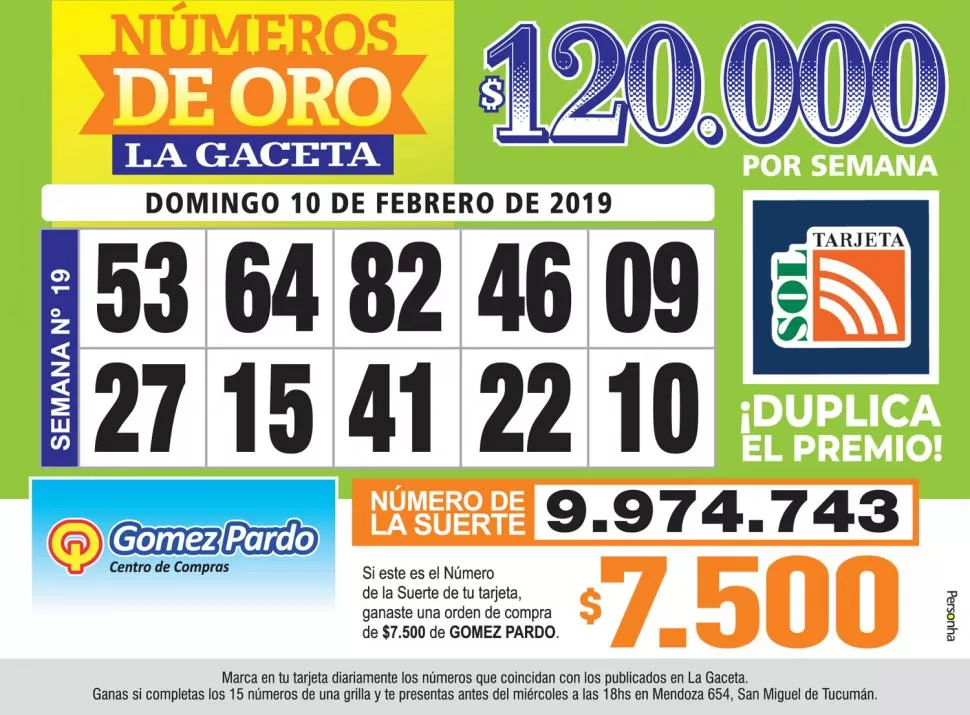 Los Números de Oro de LA GACETA