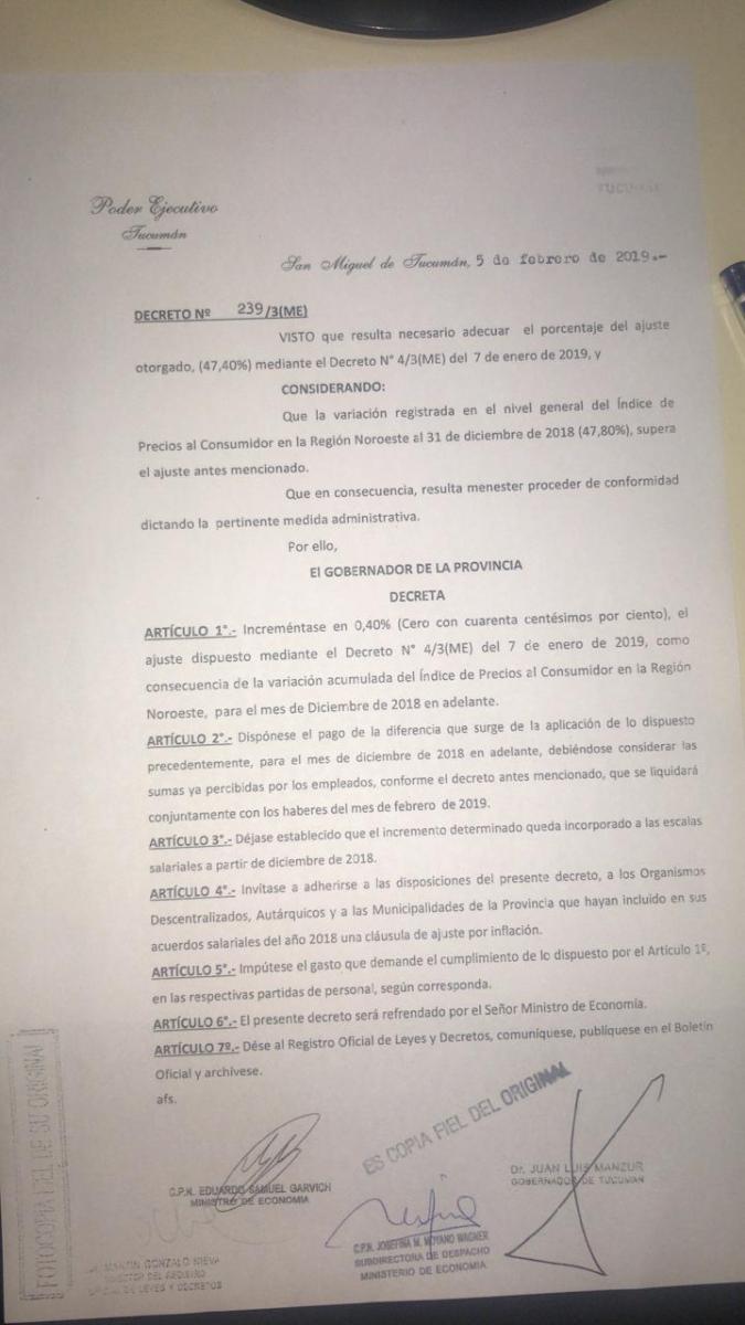 Por la cláusula gatillo volvieron a subir los salarios de los estatales; ¿cuánto aumentaron?