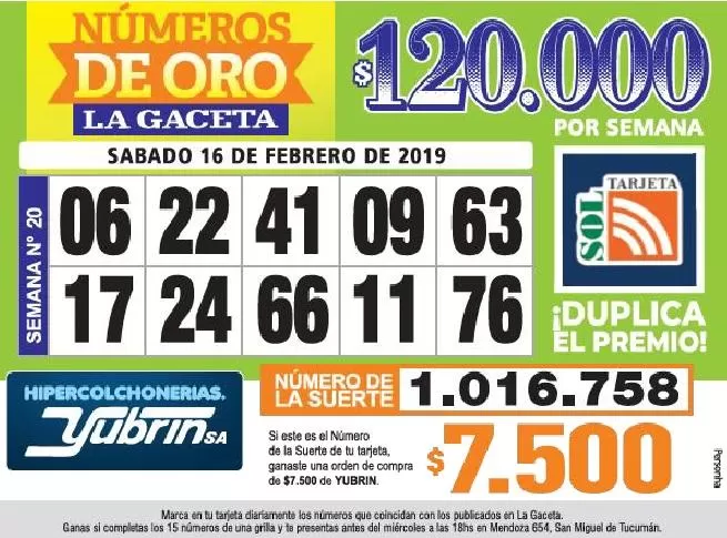 Los Números de Oro de LA GACETA