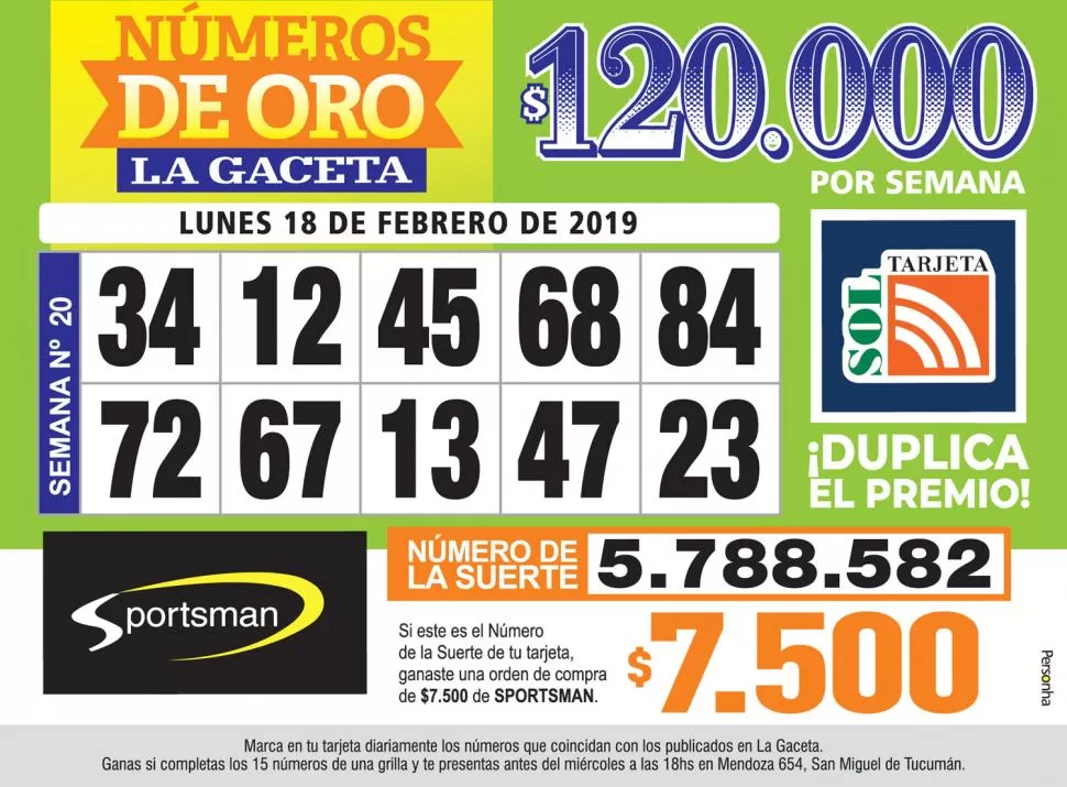 Los Números de Oro de LA GACETA