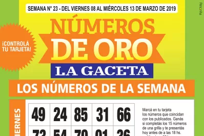 Controlá tu tarjeta: la grilla completa de los Números de Oro