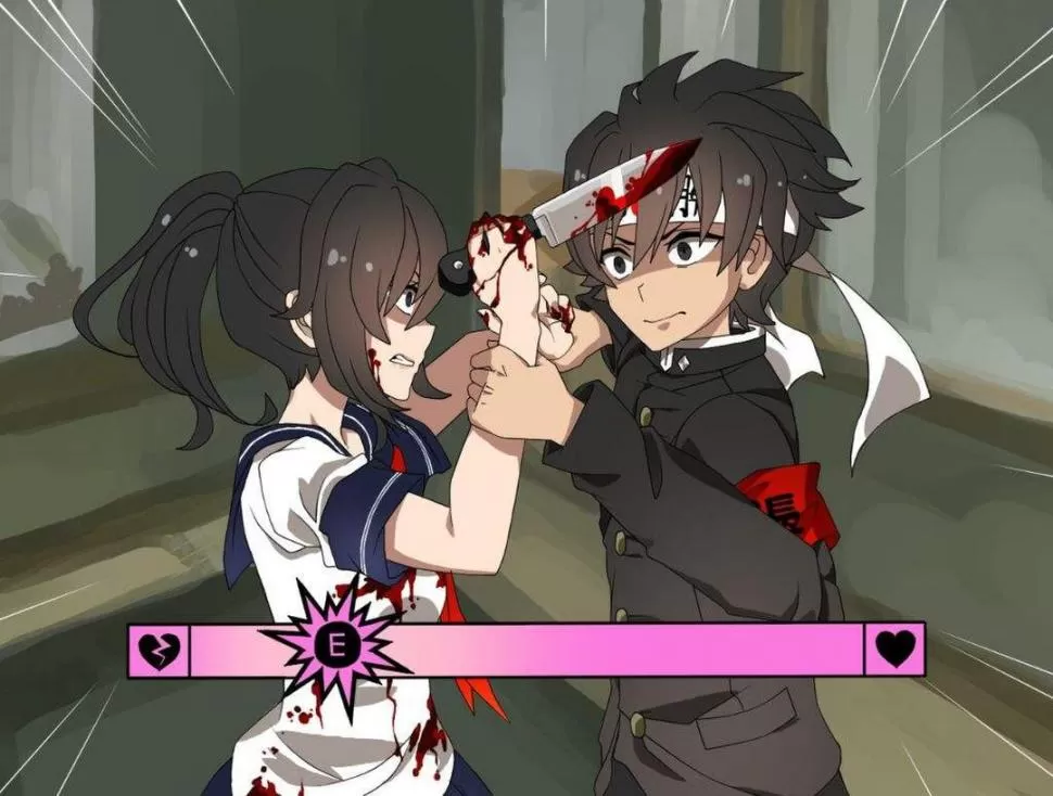 YANDERE SIMULATOR. En el “juego” se puede amenazar y acuchillar a los compañeros para lograr objetivos. 