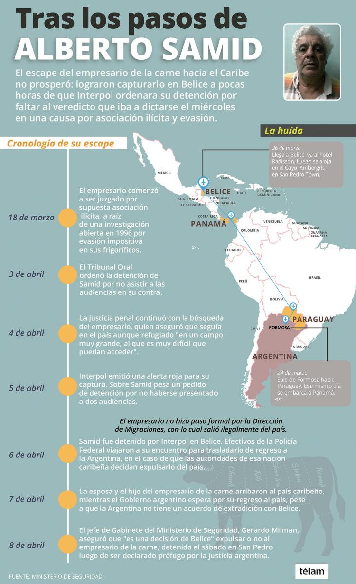 Samid fue expulsado de Belice y vuela hacia Argentina