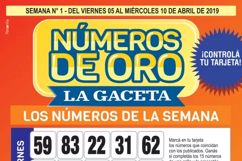 Controlá tu tarjeta: la grilla completa de los Números de Oro