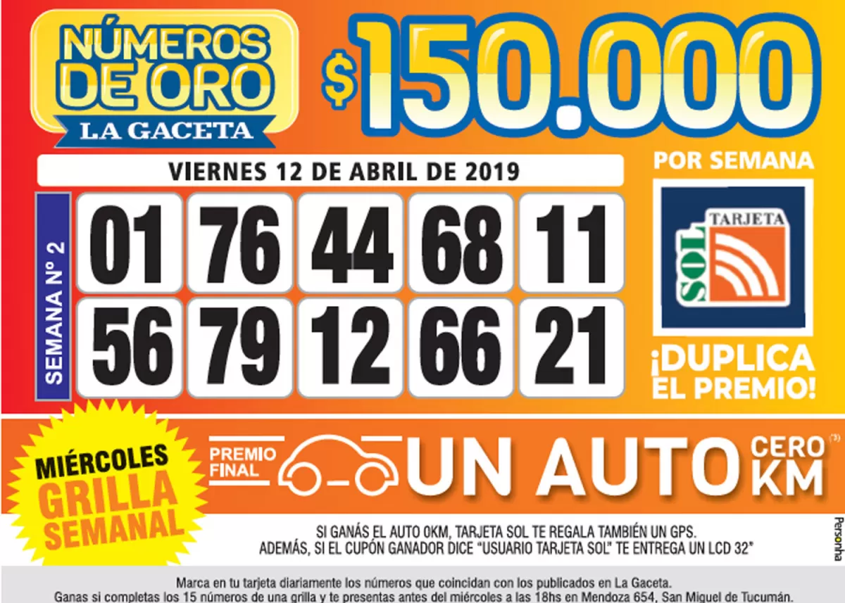 Los Números de Oro de LA GACETA