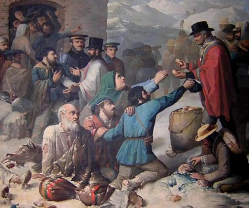 RODEO DEL MEDIO. Los sobrevivientes de esa derrota, entre los cuales estaba Sardina, en un óleo de Benjamín Franklin Rawson. 