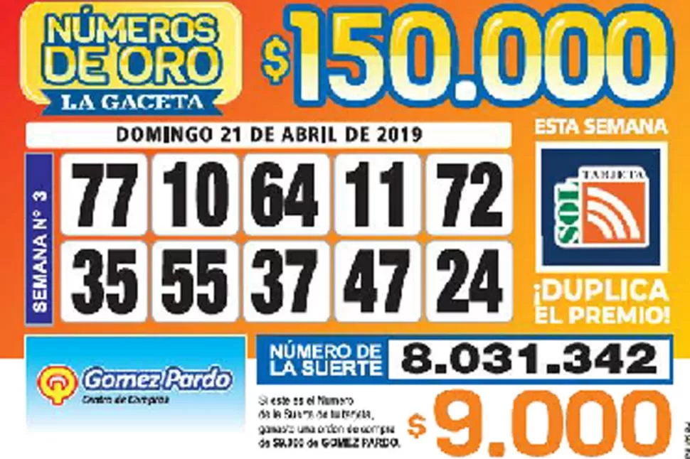 Los Números de Oro de LA GACETA