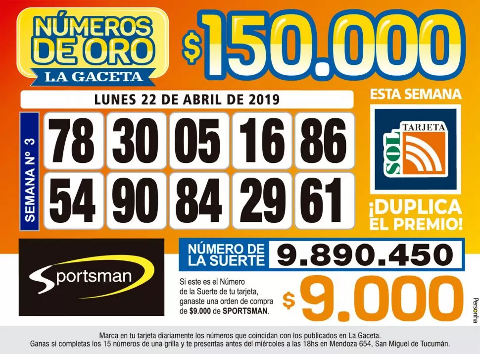 Los Números de Oro de LA GACETA