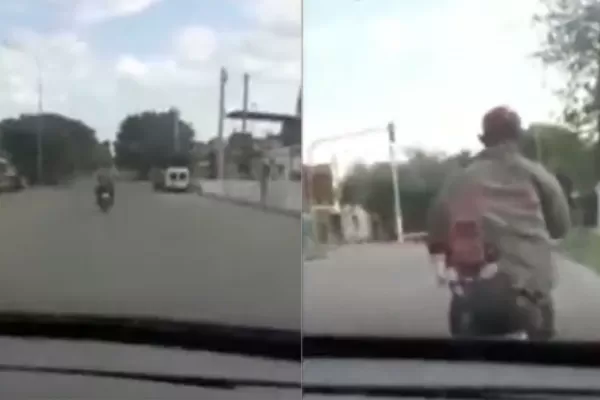 Persiguió en el auto con sus hijos a un motociclista al que acusaba de robarle