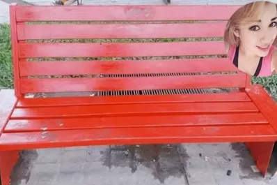 Vandalizaron el banco rojo que recordaba a Ornella Dottori en Alberdi