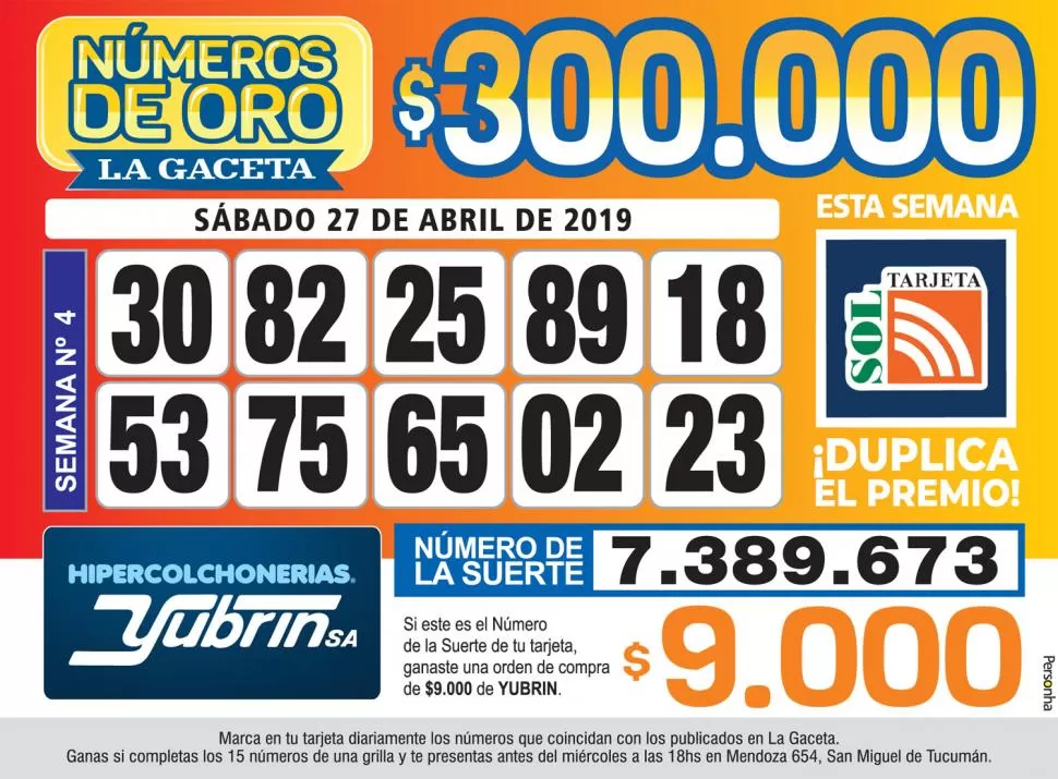 Los Números de Oro de LA GACETA