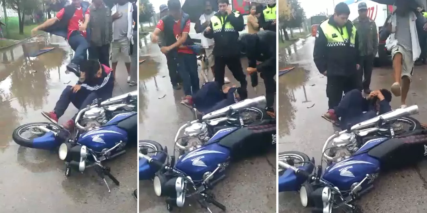 Robaron, huyeron y chocaron con un colectivo: los vecinos les dieron una paliza