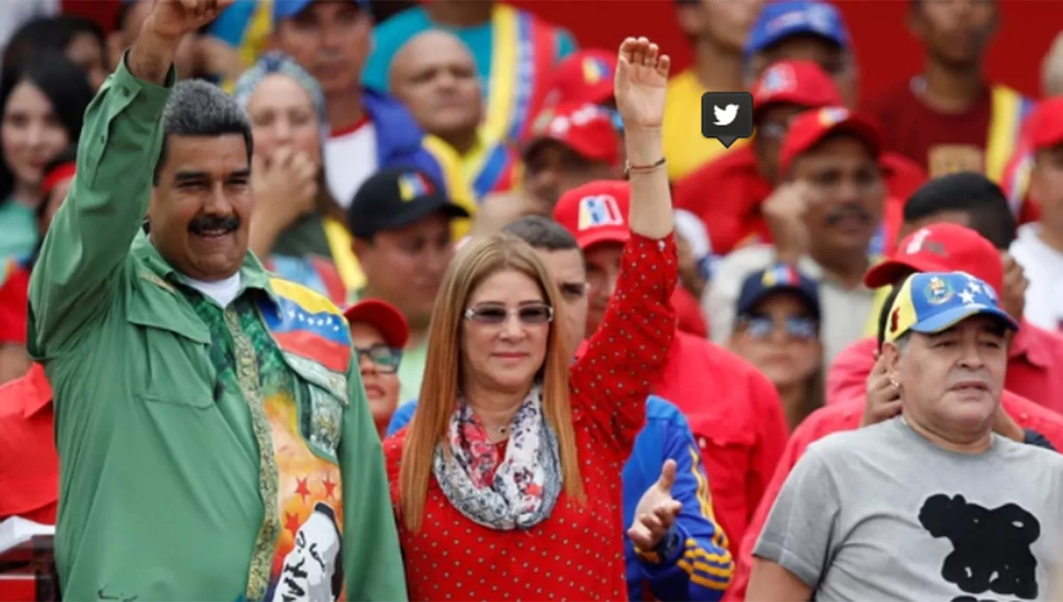 Diego Maradona y Nicolás Maduro.