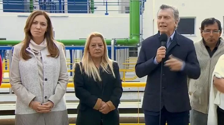 El presidente Macri junto a la gobernadora bonaerense María Eugenia Vidal.