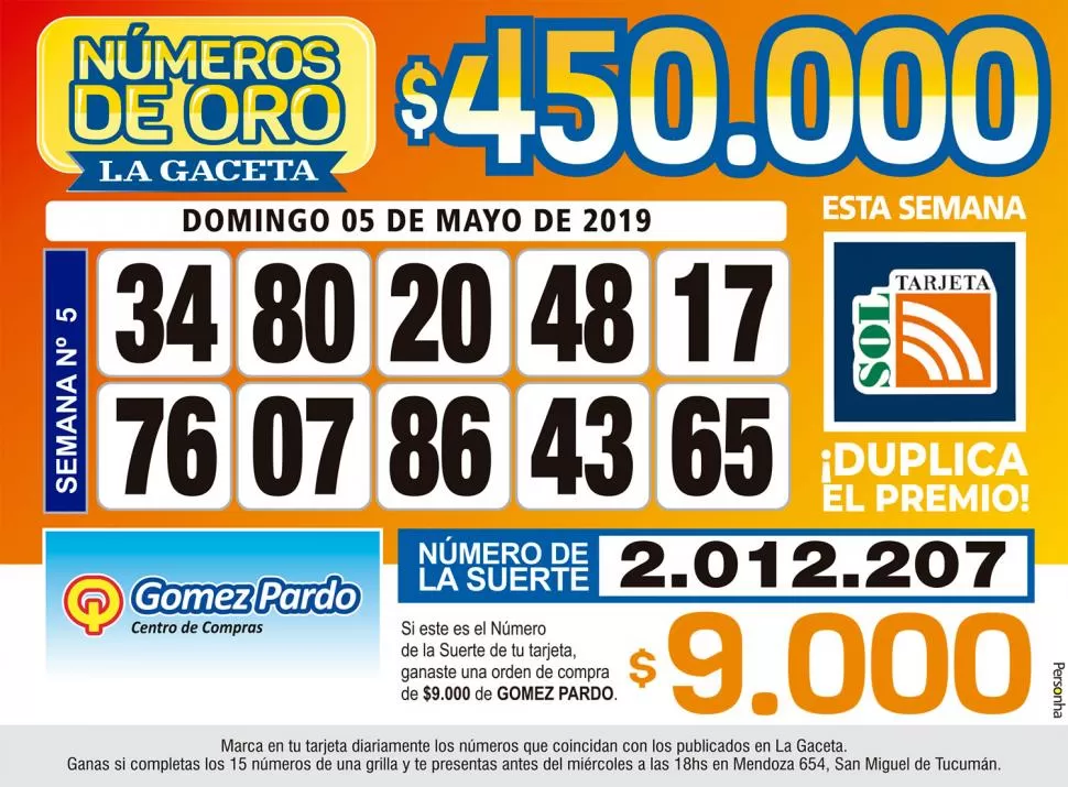 Los Números de Oro de LA GACETA