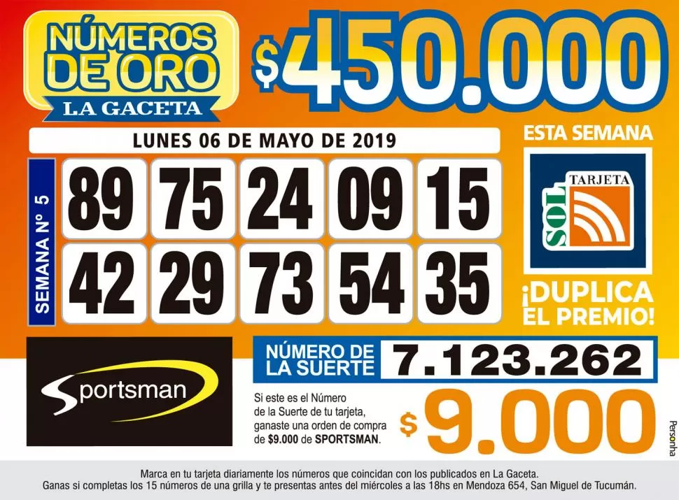 Los Números de Oro de LA GACETA