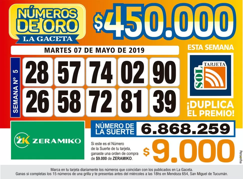 Los Números de Oro de LA GACETA