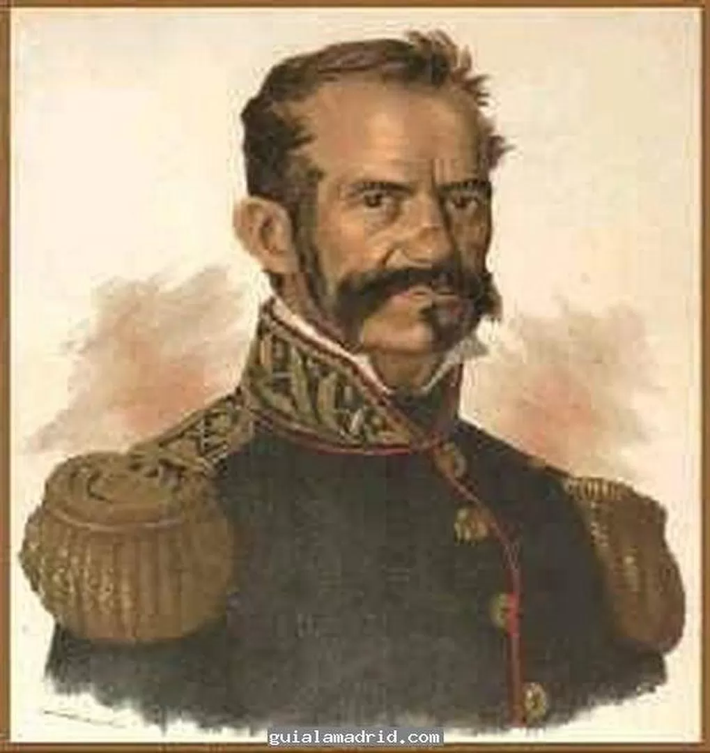 GREGORIO ARÁOZ DE LA MADRID. Litografía coloreada que se publicó en la primera edición de sus “Memorias”, en 1895. 
