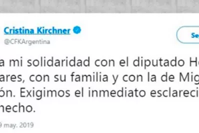 Cristina Kirchner pidió esclarecer lo sucedido con el diputado Olivares