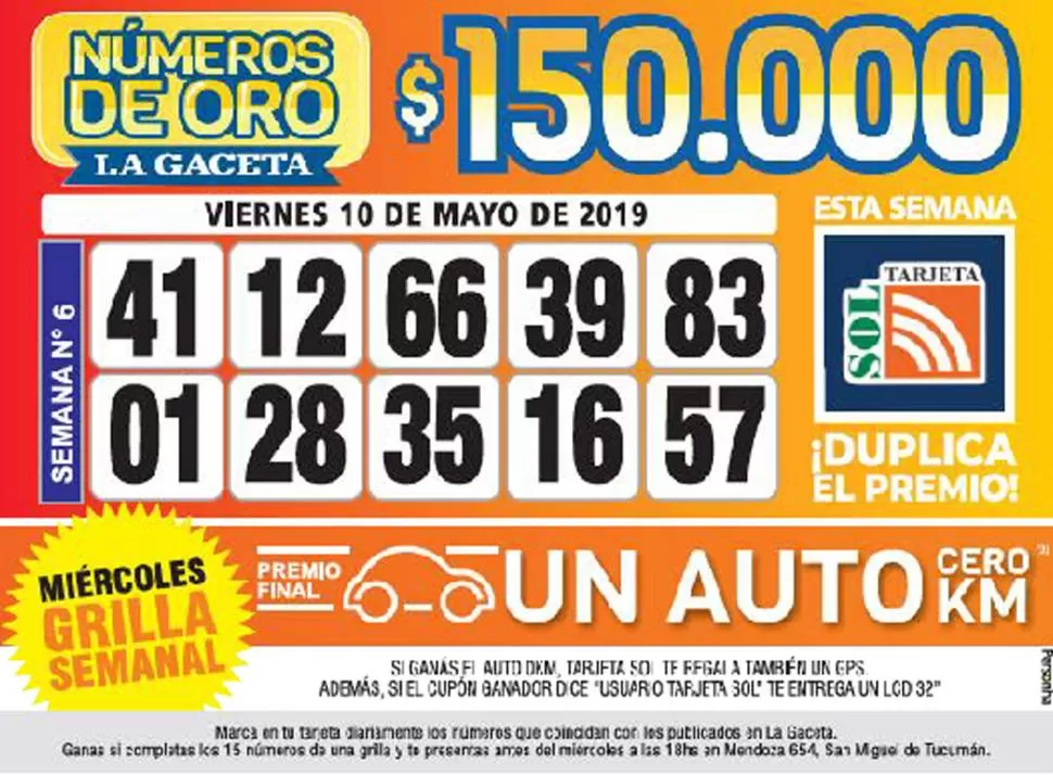 Los Números de Oro de LA GACETA