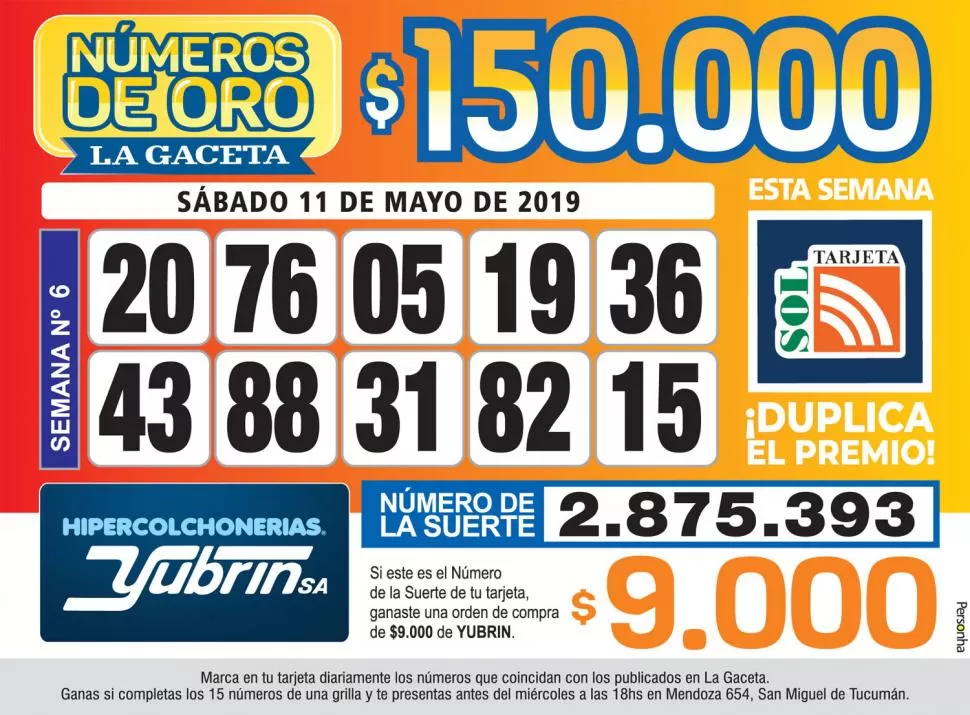 Los Números de Oro de LA GACETA