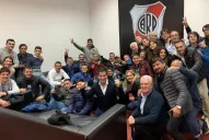 Así se festejó el gol de Toledo en el palco de los dirigentes de Atlético