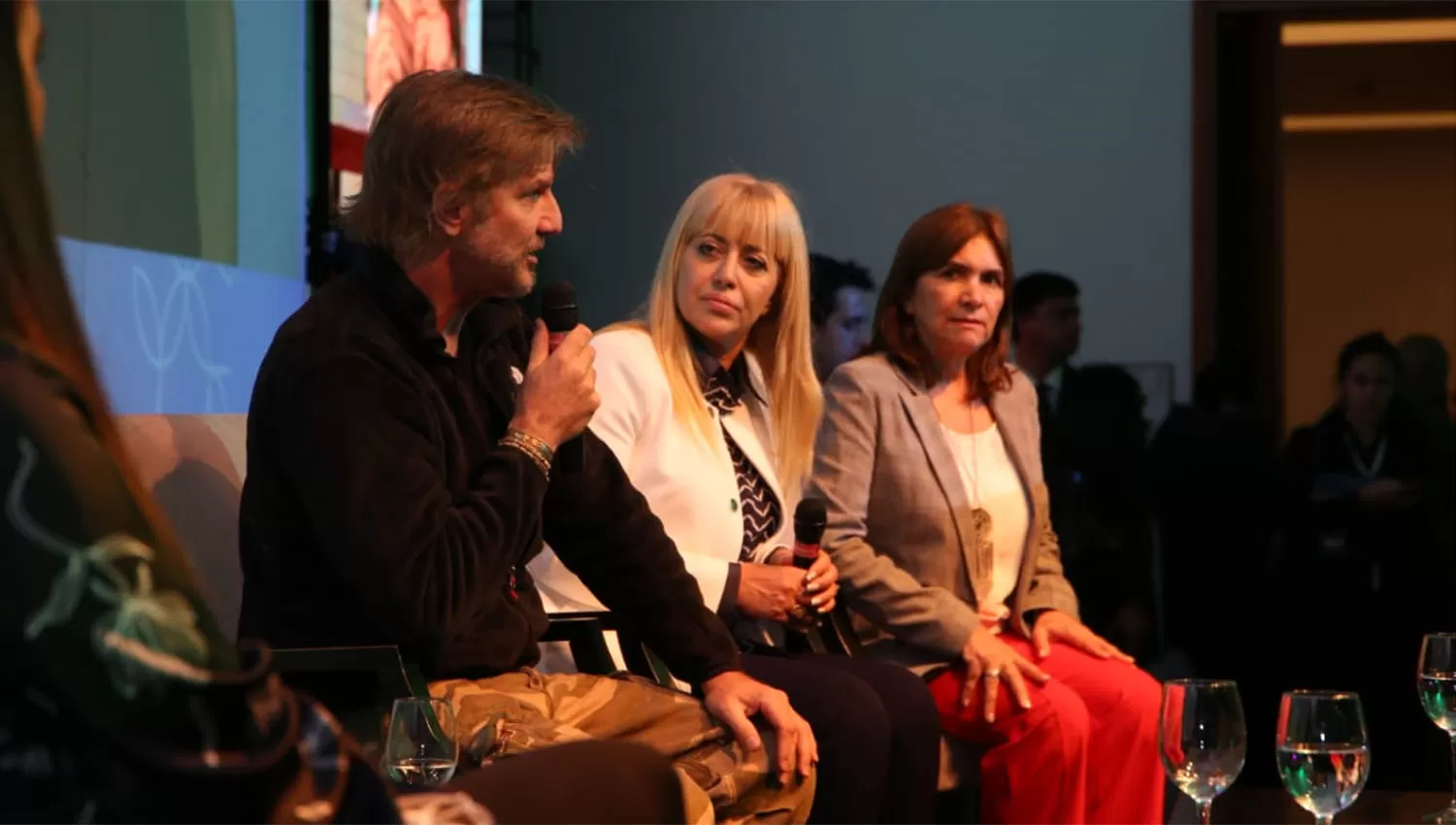 Facundo Arana, junto a la ministra de Salud, Rossana Chahla.