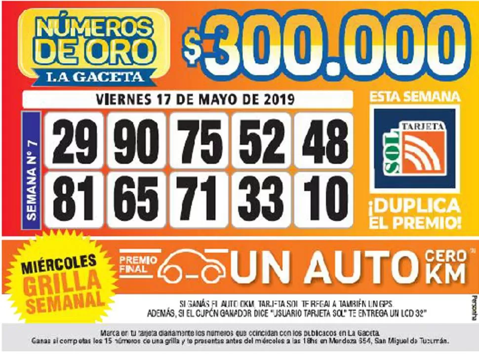 Los Números de Oro de LA GACETA