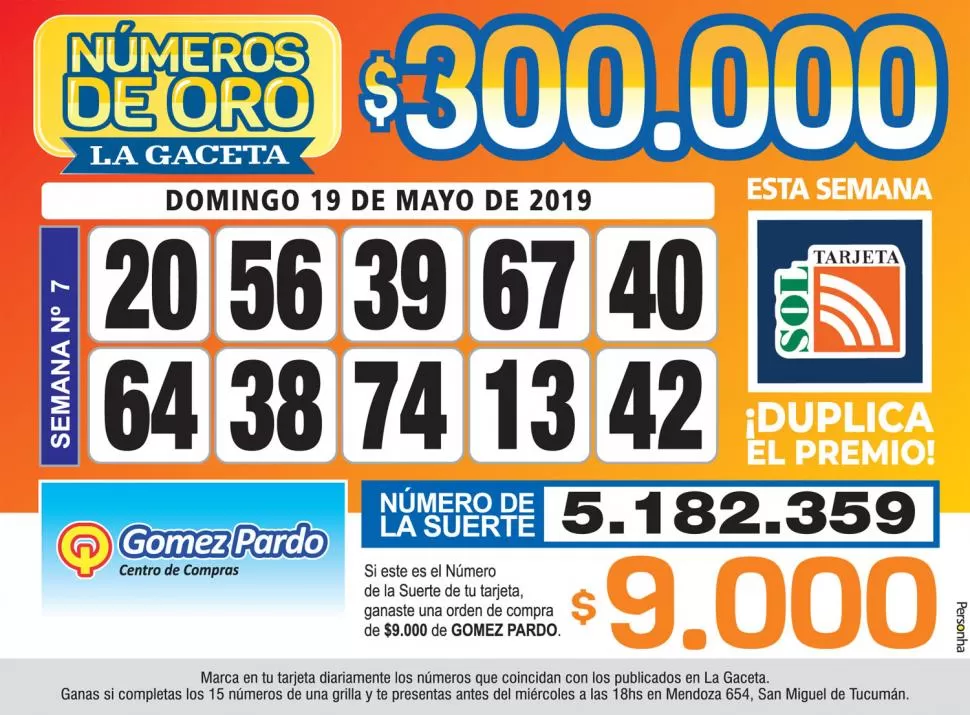 Los Números de Oro de LA GACETA